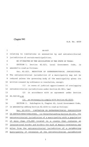 84th Texas Legislature, Regular Session, House Bill 4059, Chapter 941