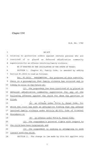 84th Texas Legislature, Regular Session, House Bill 1782, Chapter 1241