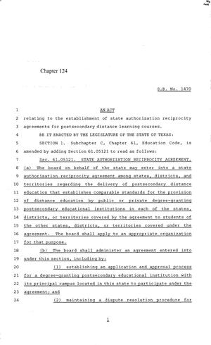 84th Texas Legislature, Regular Session, Senate Bill 1470, Chapter 124