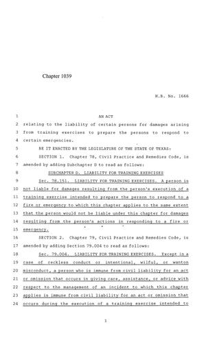84th Texas Legislature, Regular Session, House Bill 1666, Chapter 1039