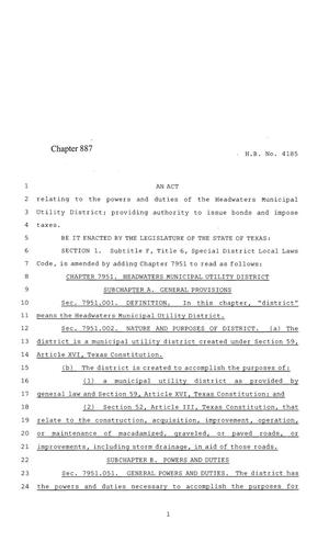 84th Texas Legislature, Regular Session, House Bill 4185, Chapter 887