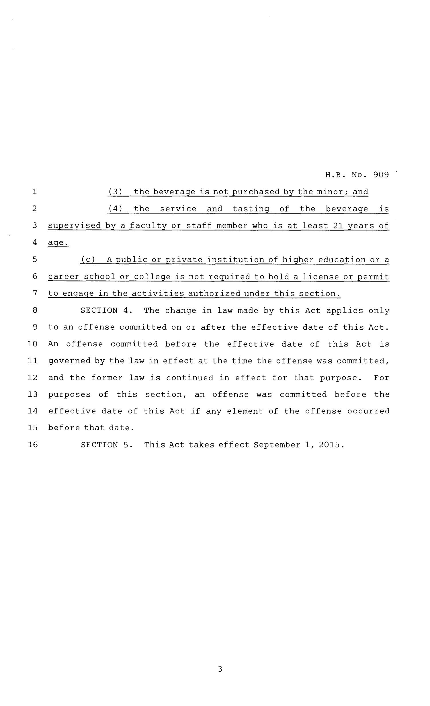 84th Texas Legislature, Regular Session, House Bill 909, Chapter 514
                                                
                                                    [Sequence #]: 3 of 6
                                                