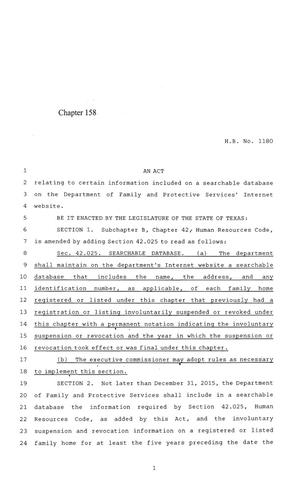 84th Texas Legislature, Regular Session, House Bill 1180, Chapter 158