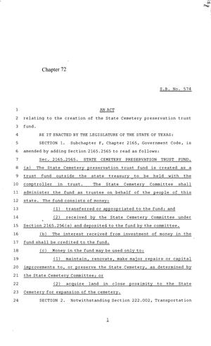 84th Texas Legislature, Regular Session, Senate Bill 574, Chapter 72