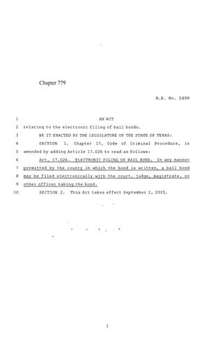 84th Texas Legislature, Regular Session, House Bill 2499, Chapter 779