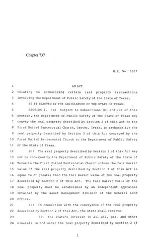 84th Texas Legislature, Regular Session, House Bill 1617, Chapter 737