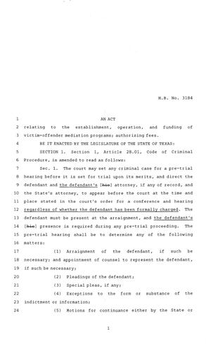 84th Texas Legislature, Regular Session, House Bill 3184