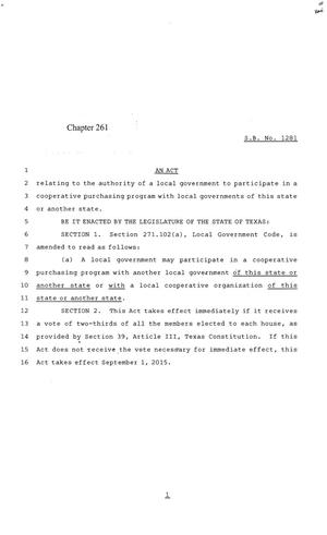 84th Texas Legislature, Regular Session, Senate Bill 1281, Chapter 261