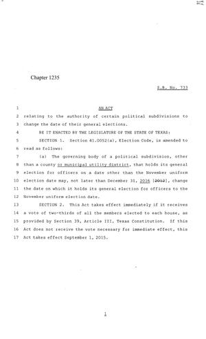 84th Texas Legislature, Regular Session, Senate Bill 733, Chapter 1235