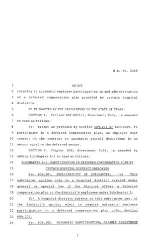 84th Texas Legislature, Regular Session, House Bill 2068