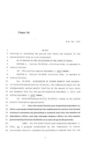 84th Texas Legislature, Regular Session, House Bill 1101, Chapter 706