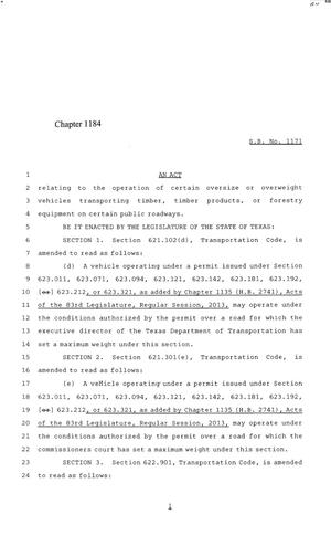 84th Texas Legislature, Regular Session, Senate Bill 1171, Chapter 1184