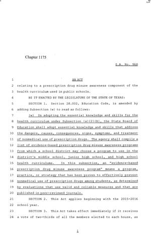 84th Texas Legislature, Regular Session, Senate Bill 968, Chapter 1175