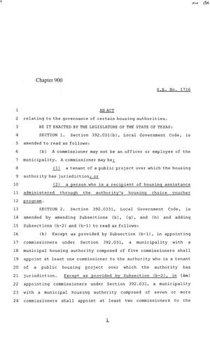 84th Texas Legislature, Regular Session, Senate Bill 1716, Chapter 900