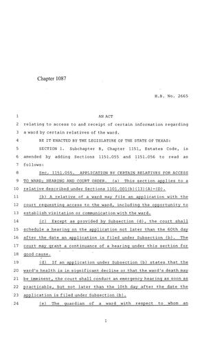 84th Texas Legislature, Regular Session, House Bill 2665, Chapter 1087
