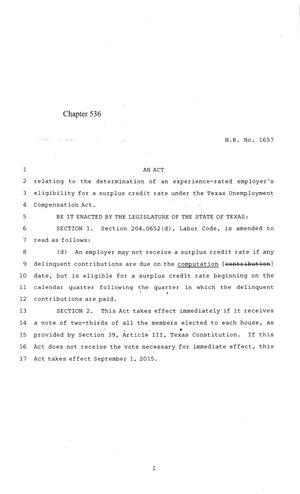 84th Texas Legislature, Regular Session, House Bill 1657, Chapter 536