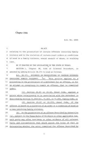 84th Texas Legislature, Regular Session, House Bill 2645, Chapter 1086