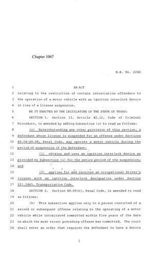 84th Texas Legislature, Regular Session, House Bill 2246, Chapter 1067