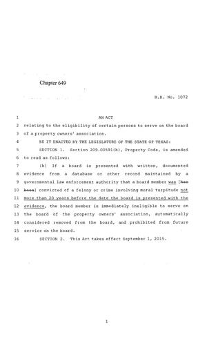 84th Texas Legislature, Regular Session, House Bill 1072, Chapter 649