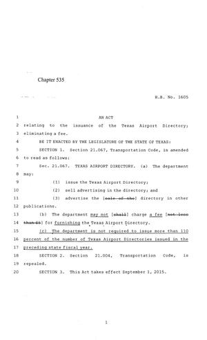 84th Texas Legislature, Regular Session, House Bill 1605, Chapter 535