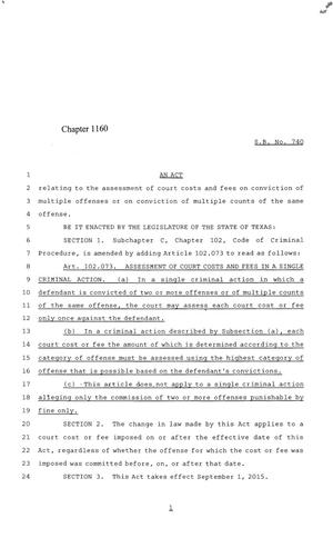 84th Texas Legislature, Regular Session, Senate Bill 740, Chapter 1160