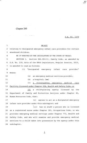 84th Texas Legislature, Regular Session, Senate Bill 1279, Chapter 260