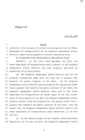 84th Texas Legislature, Regular Session, Senate Bill 638, Chapter 1155