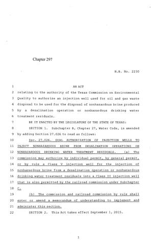 84th Texas Legislature, Regular Session, House Bill 2230, Chapter 297