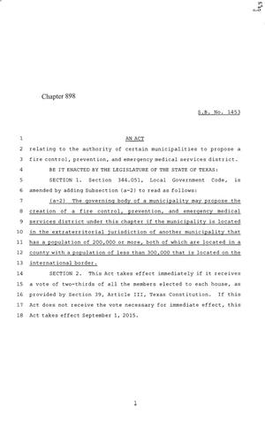 84th Texas Legislature, Regular Session, Senate Bill 1453, Chapter 898