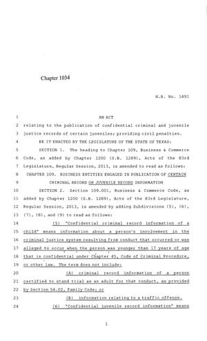 84th Texas Legislature, Regular Session, House Bill 1491, Chapter 1034