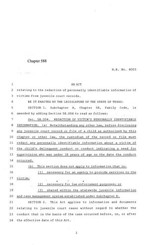 84th Texas Legislature, Regular Session, House Bill 4003, Chapter 588