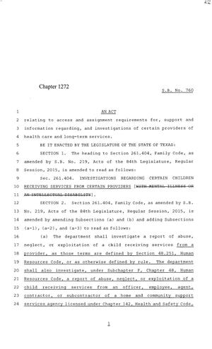 84th Texas Legislature, Regular Session, Senate Bill 760, Chapter 1272