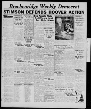 Primary view of object titled 'Breckenridge Weekly Democrat (Breckenridge, Tex.), Ed. 1, Thursday, December 24, 1931'.