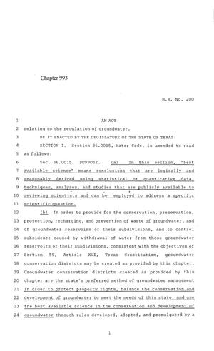 84th Texas Legislature, Regular Session, House Bill 200, Chapter 993