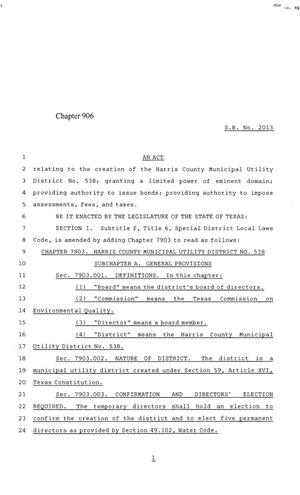 84th Texas Legislature, Regular Session, Senate Bill 2013, Chapter 906