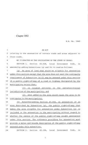 84th Texas Legislature, Regular Session, House Bill 1949, Chapter 1052