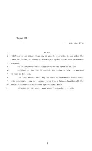 84th Texas Legislature, Regular Session, House Bill 2350, Chapter 868