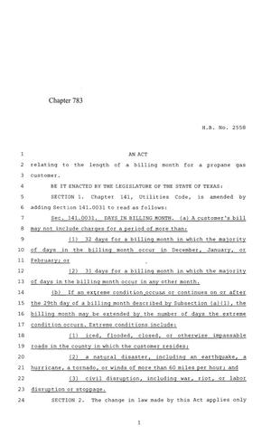 84th Texas Legislature, Regular Session, House Bill 2558, Chapter 783