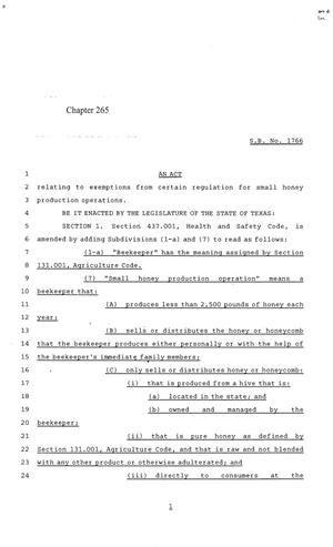 84th Texas Legislature, Regular Session, Senate Bill 1766, Chapter 265