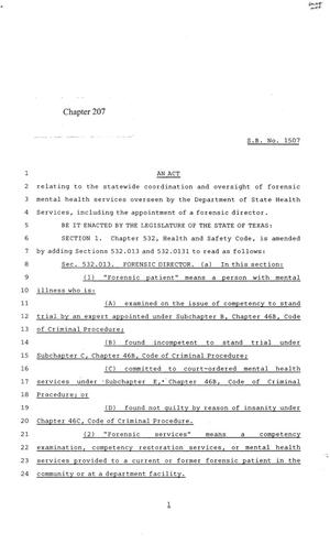 84th Texas Legislature, Regular Session, Senate Bill 1507, Chapter 207