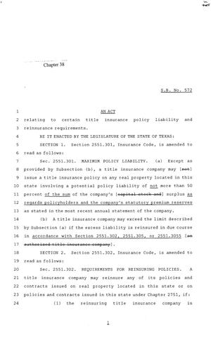 84th Texas Legislature, Regular Session, Senate Bill 572, Chapter 38
