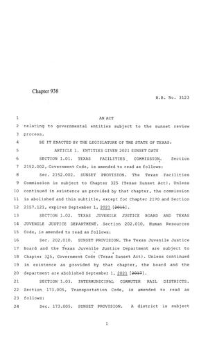 84th Texas Legislature, Regular Session, House Bill 3123, Chapter 938