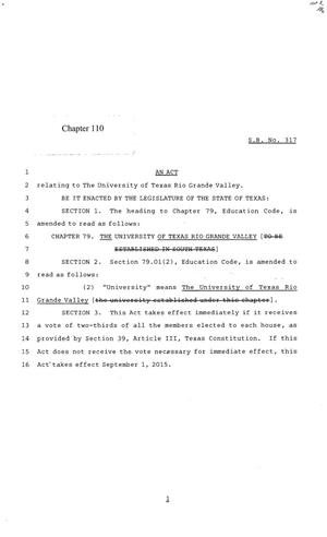 84th Texas Legislature, Regular Session, Senate Bill 317, Chapter 110