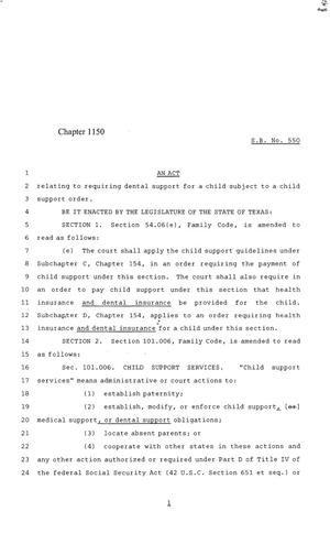 84th Texas Legislature, Regular Session, Senate Bill 550, Chapter 1150