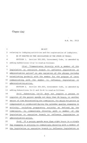 84th Texas Legislature, Regular Session, House Bill 3512, Chapter 1262