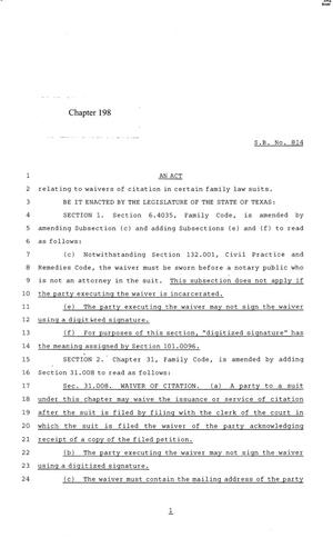 84th Texas Legislature, Regular Session, Senate Bill 814, Chapter 198