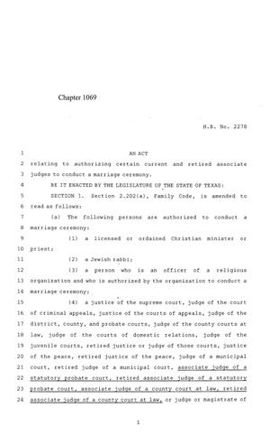 84th Texas Legislature, Regular Session, House Bill 2278, Chapter 1069