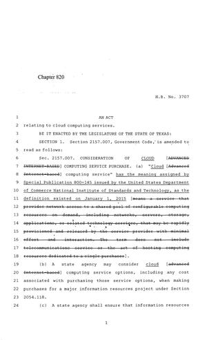84th Texas Legislature, Regular Session, House Bill 3707, Chapter 820