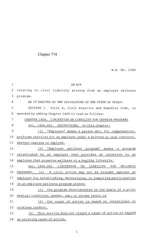 84th Texas Legislature, Regular Session, House Bill 2390, Chapter 774