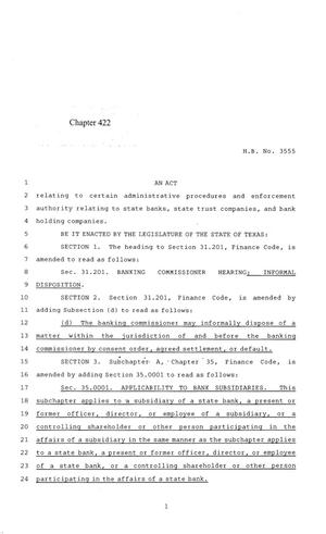 84th Texas Legislature, Regular Session, House Bill 3555, Chapter 422